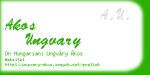 akos ungvary business card